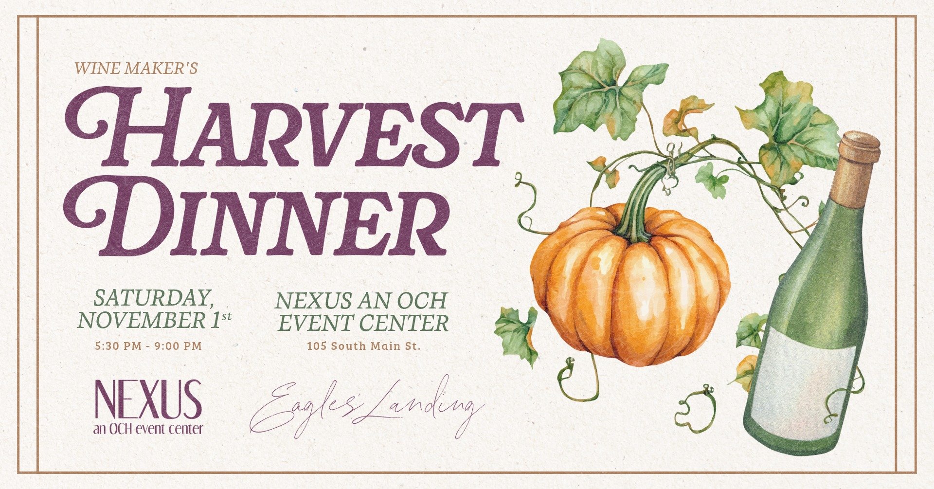 Wine Maker’s HARVEST dinner