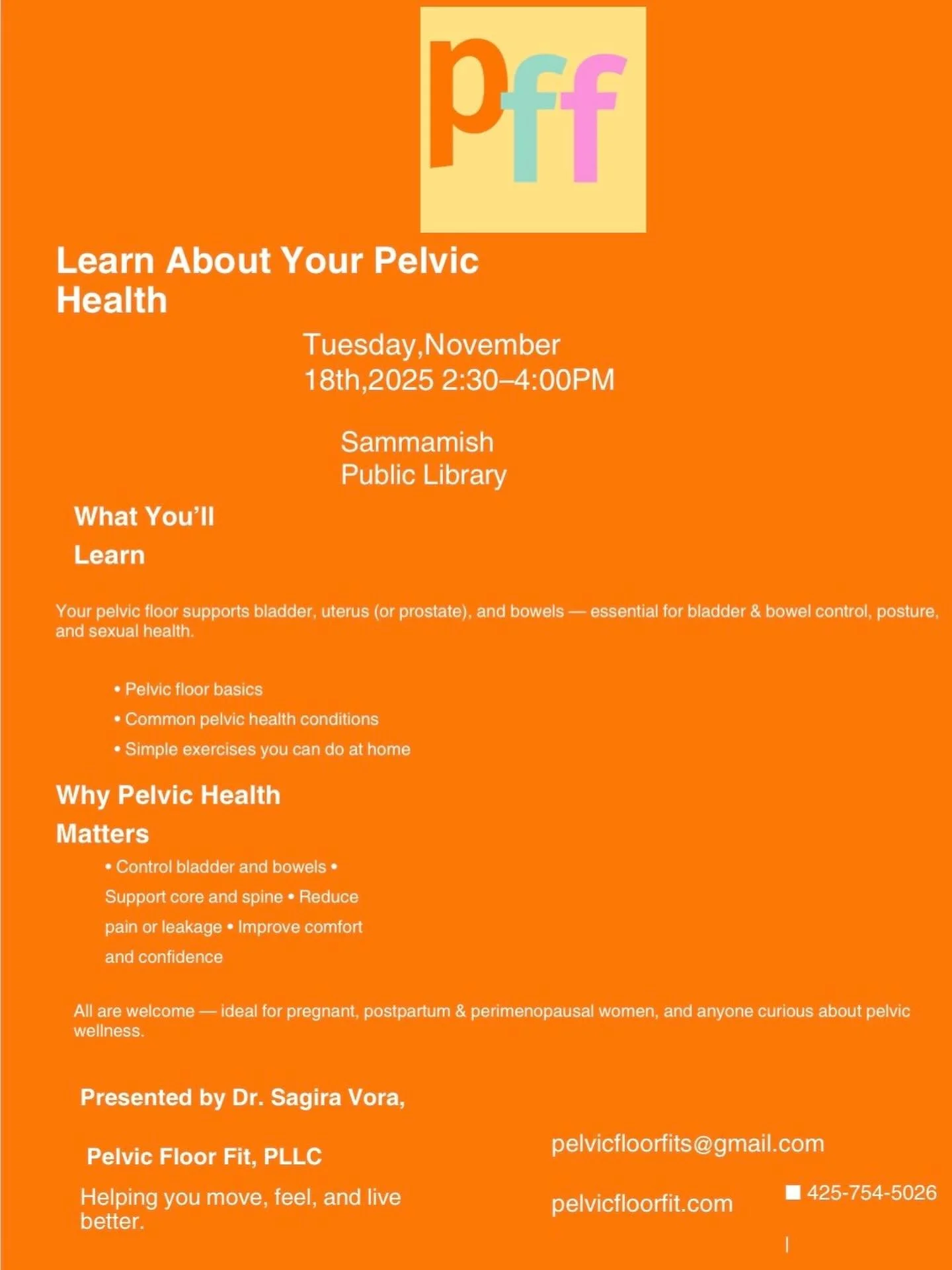 I am at Sammamish Public Library, Nov 18th-2:30-4pm