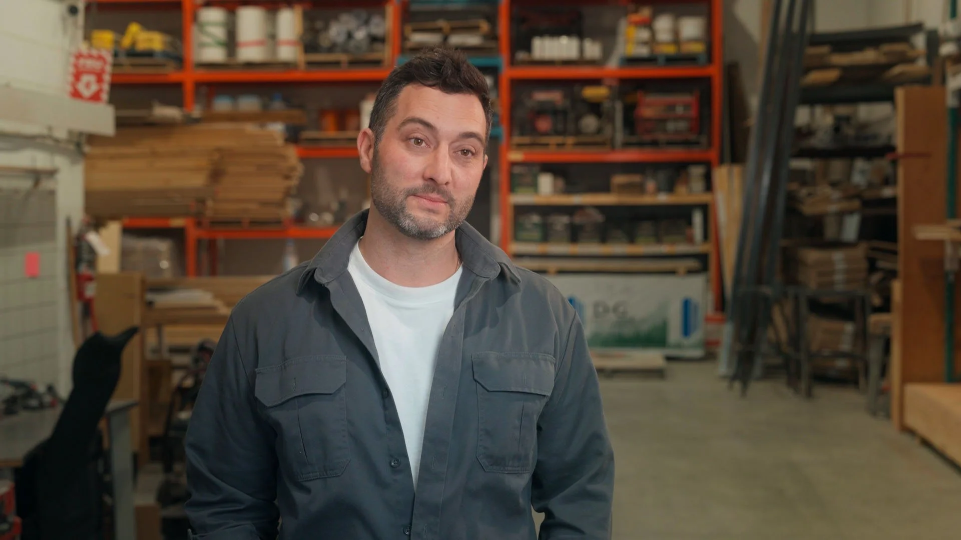 Construction worker interview headshot photo