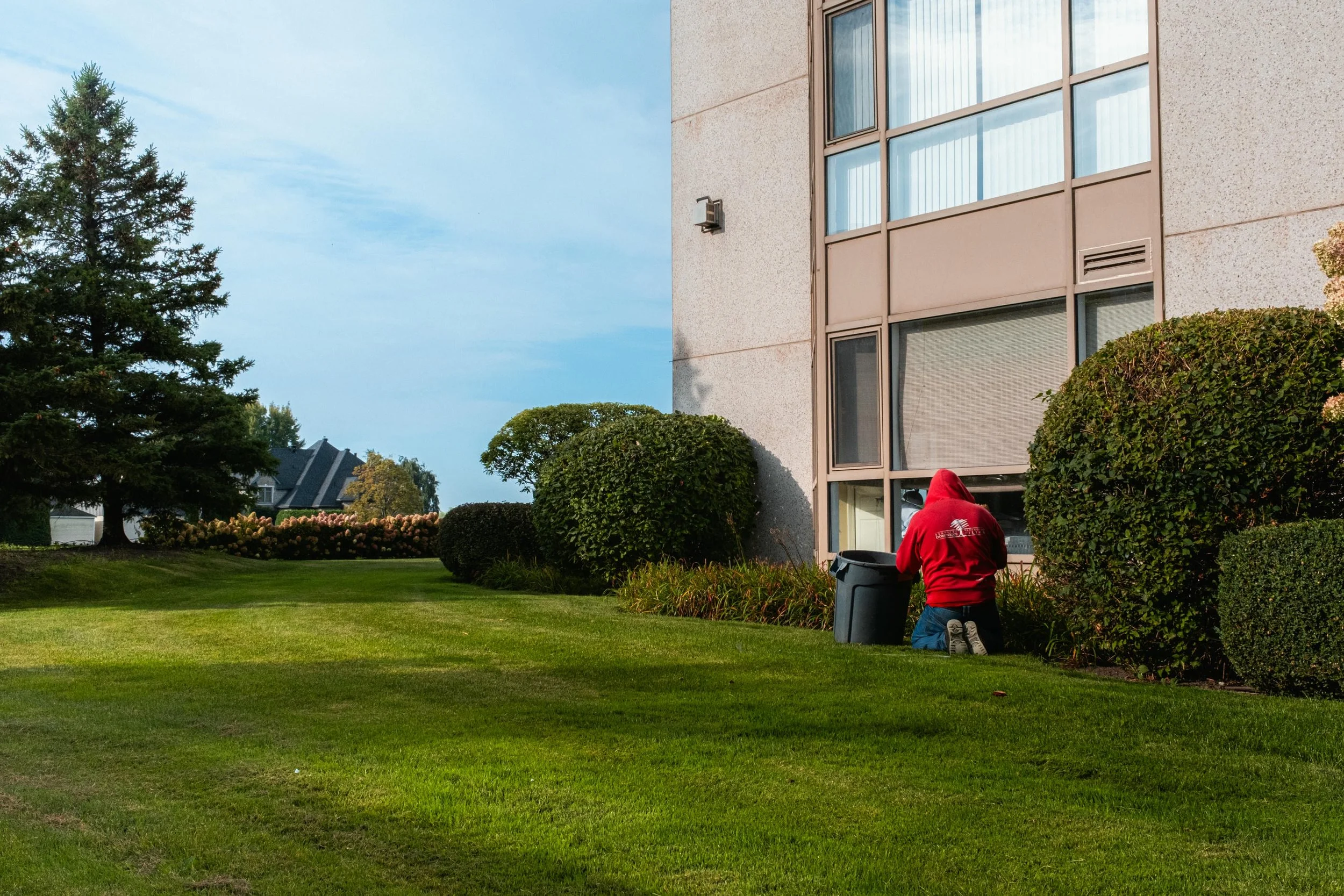 Gardener working on a summer morning