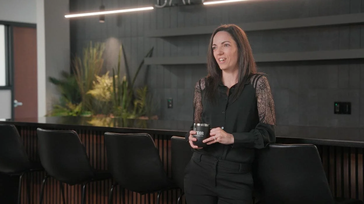 Headshot corporate woman interviewed