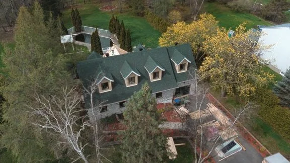 Aerial shot of suburb house