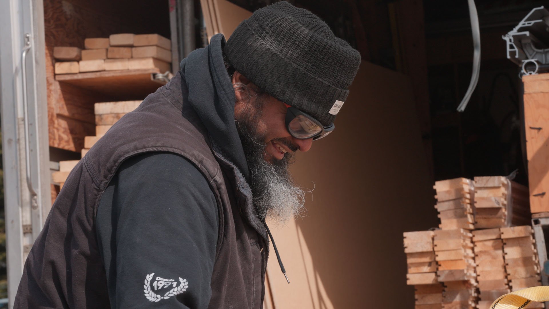 Construction worker closeup profile picture