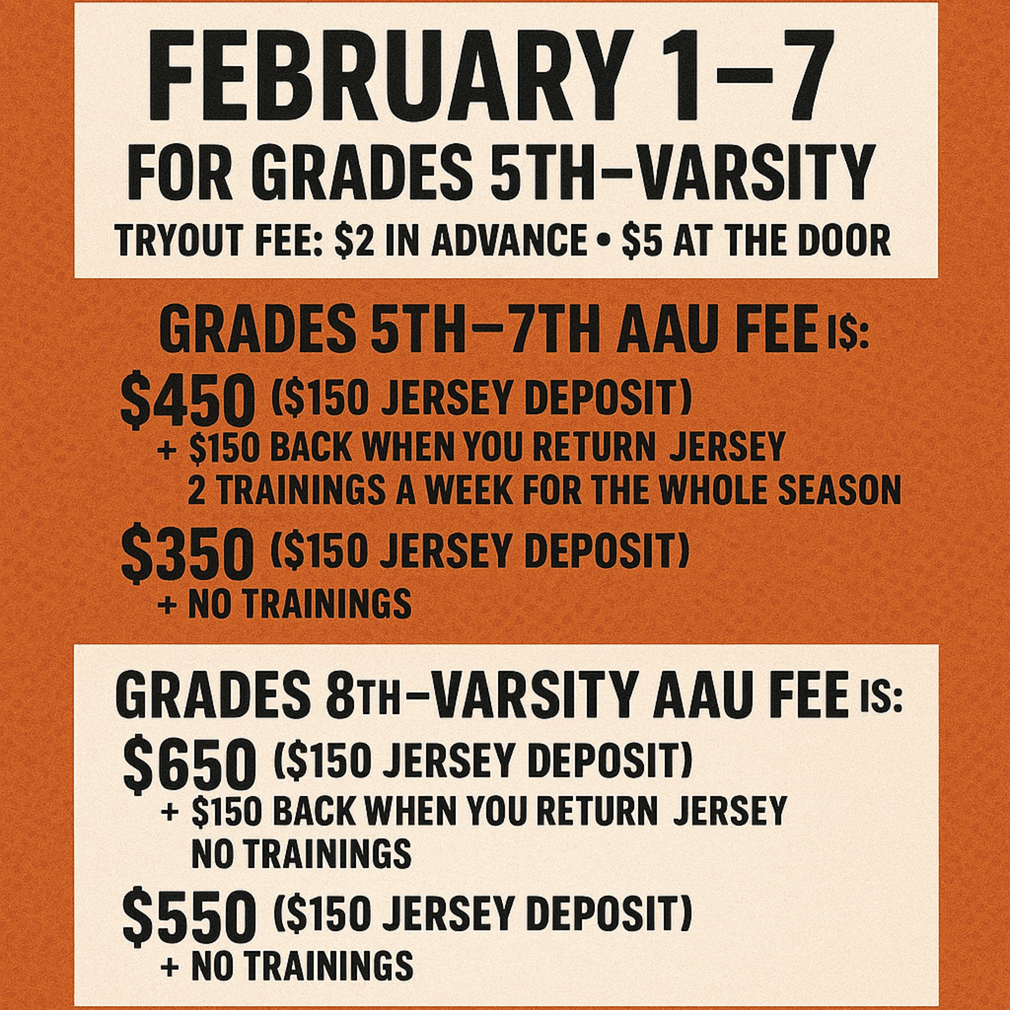 2026 Spring AAU Tryouts