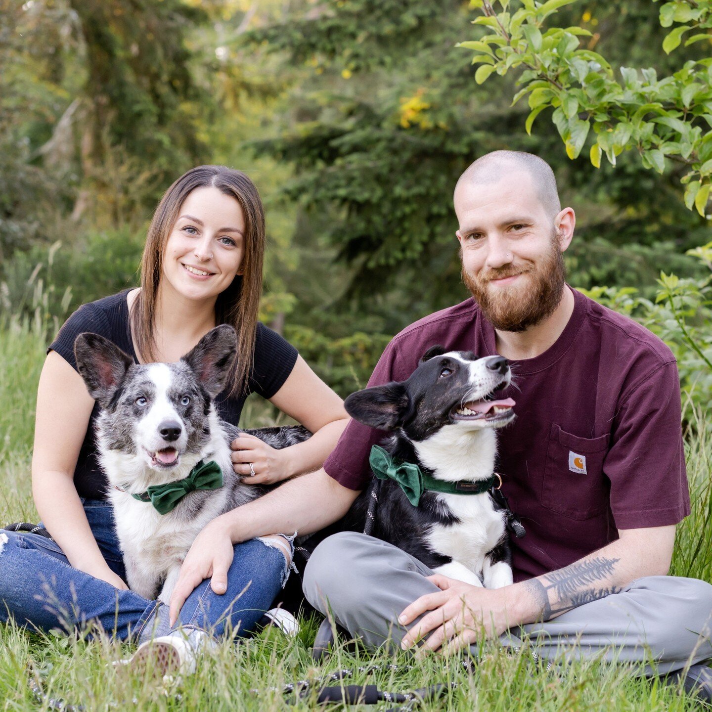 I had the best time capturing these two and their furry friends! I absolutely love it when my clients include their pets in their engagement photos, it makes the session so much more fun and personal! 🐶💕 Especially if you're unable to include your 