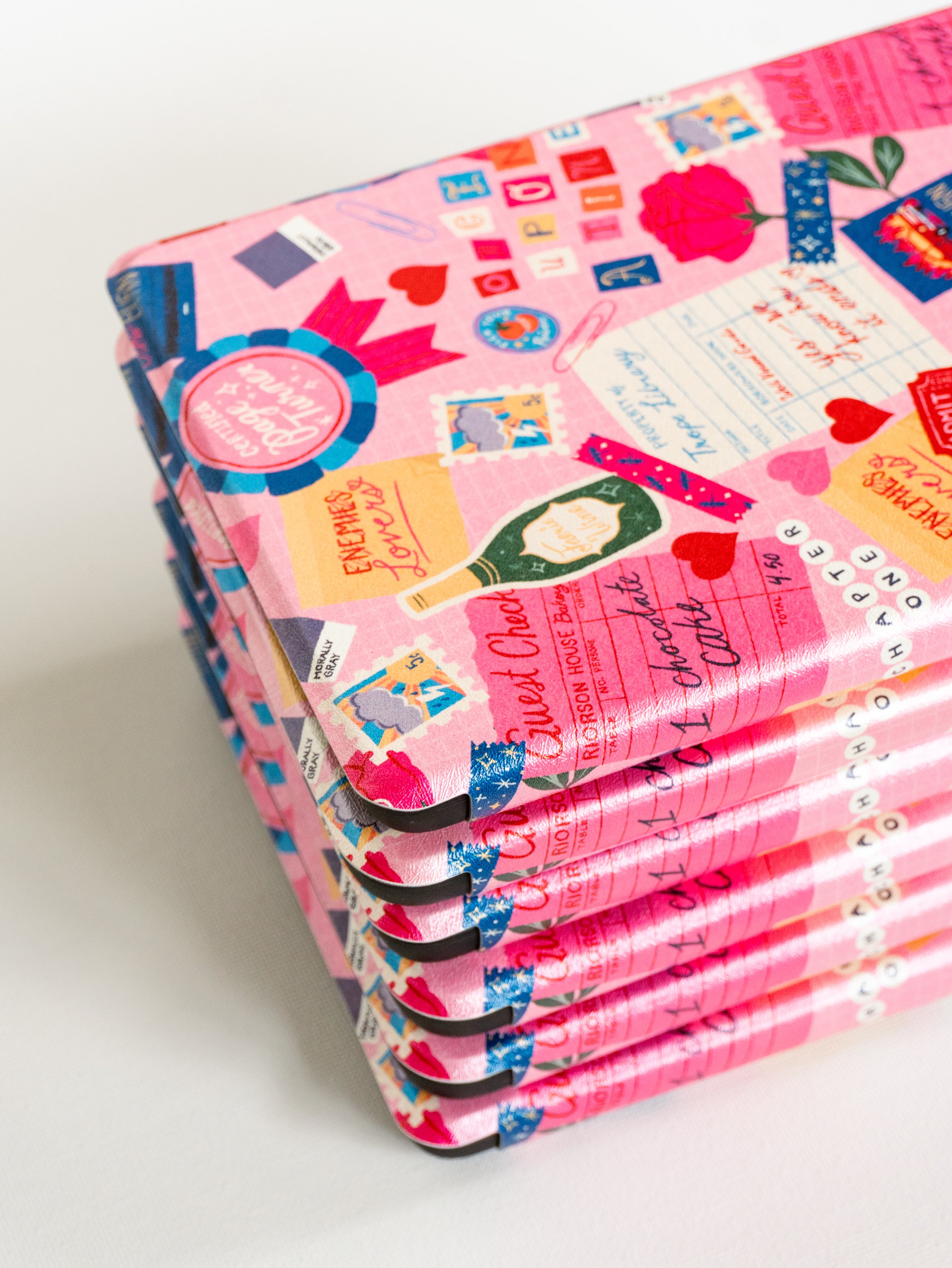 Pink Kindle Case with hand illustrated designs done by an artist