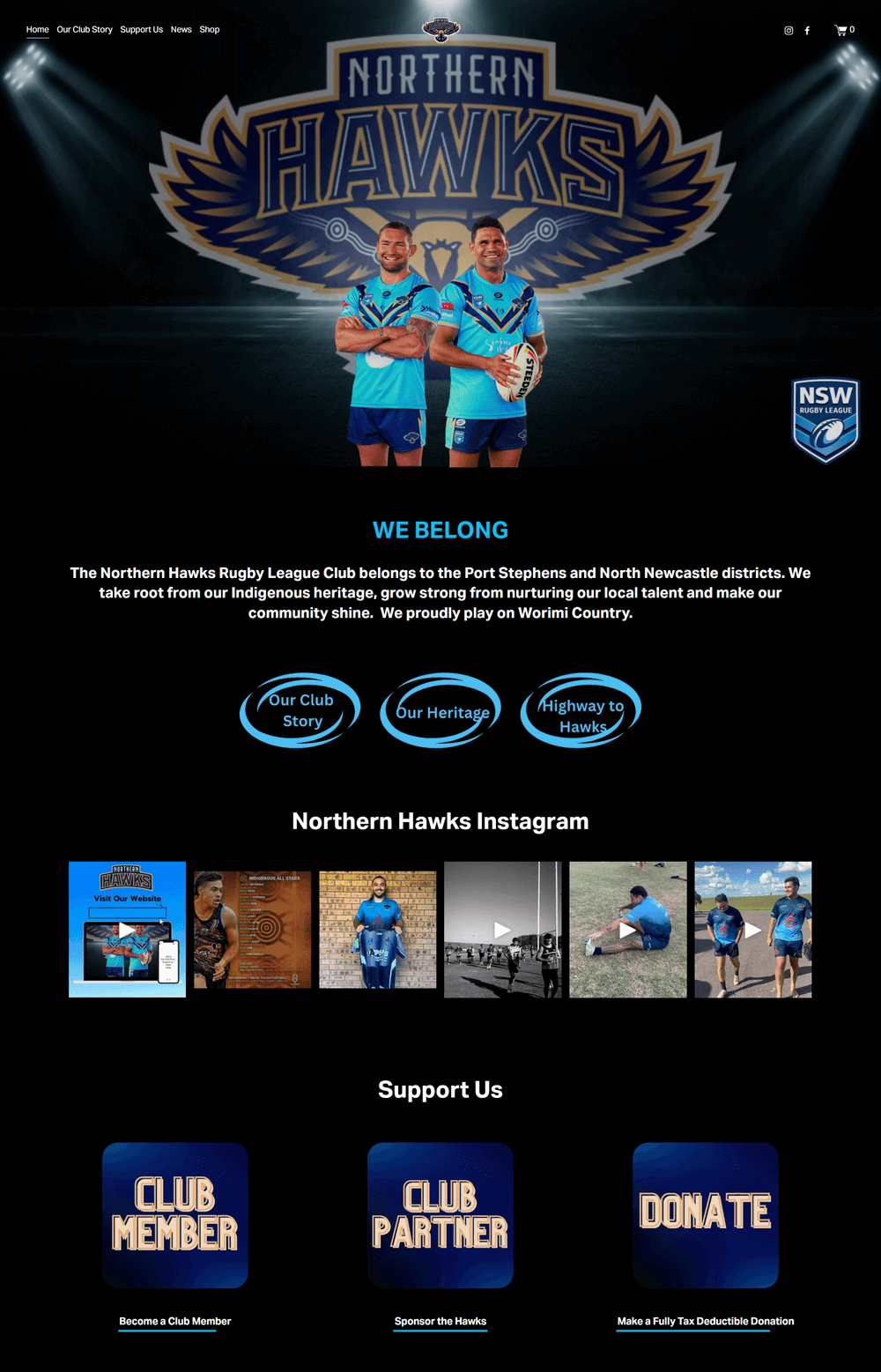 Website redesign for sports team in rugby league by NadiaDesigns web design in Carlton