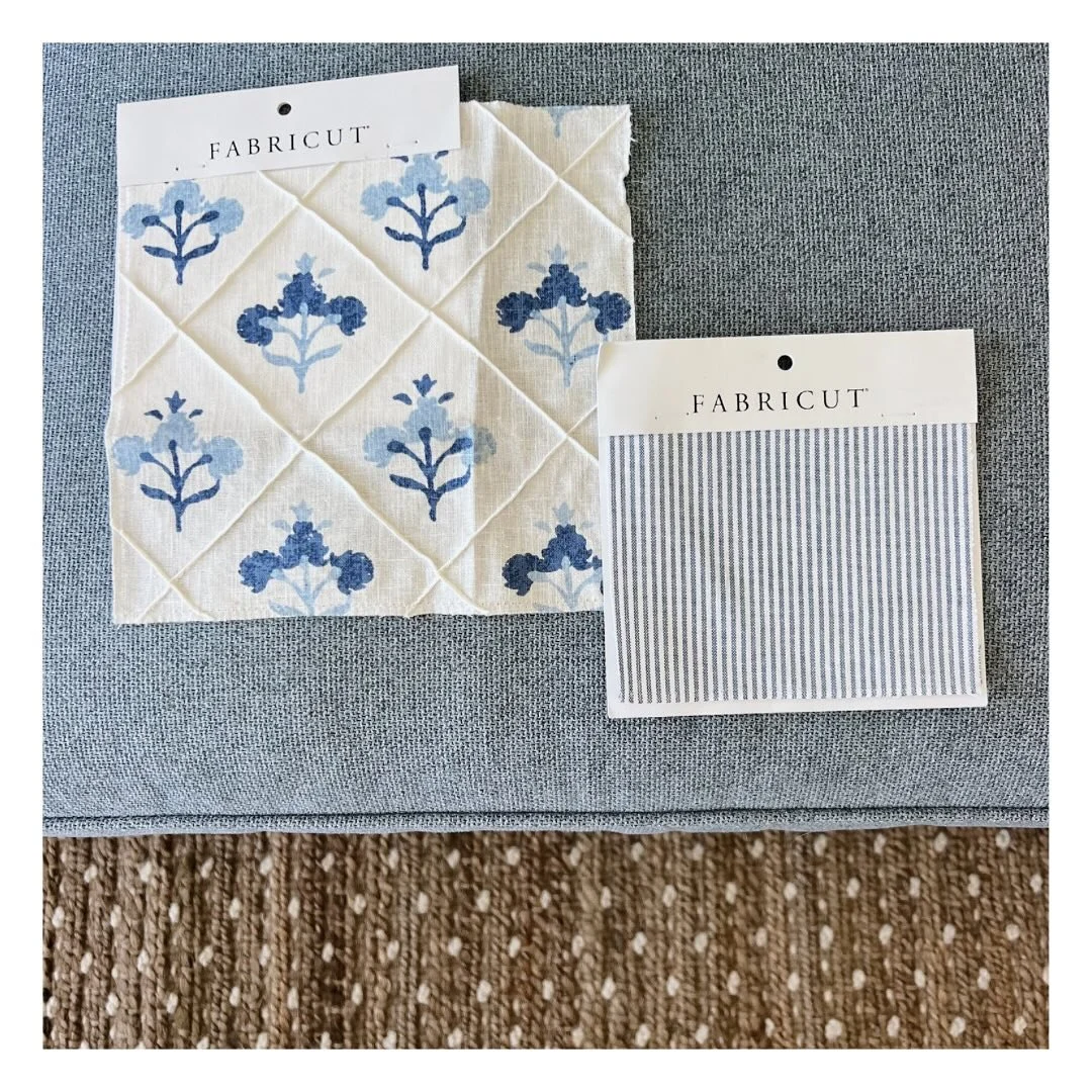 spent the day mapping out pillows for this lake cabana🐟 Can&rsquo;t wait to get these beautiful Fabricut fabrics ordered and production underway