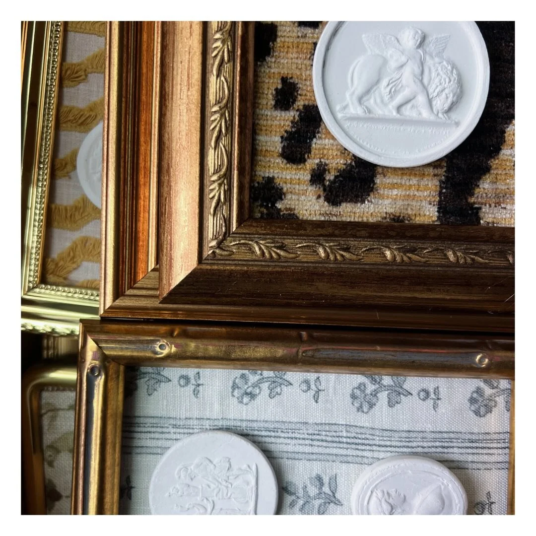 We&rsquo;re revamping our online shopping experience this week! Soon you&rsquo;ll be able to shop ready-made pillows and these charming antique intaglio frames&mdash;no pop-up required. So excited to bring more of what we love straight to you💛