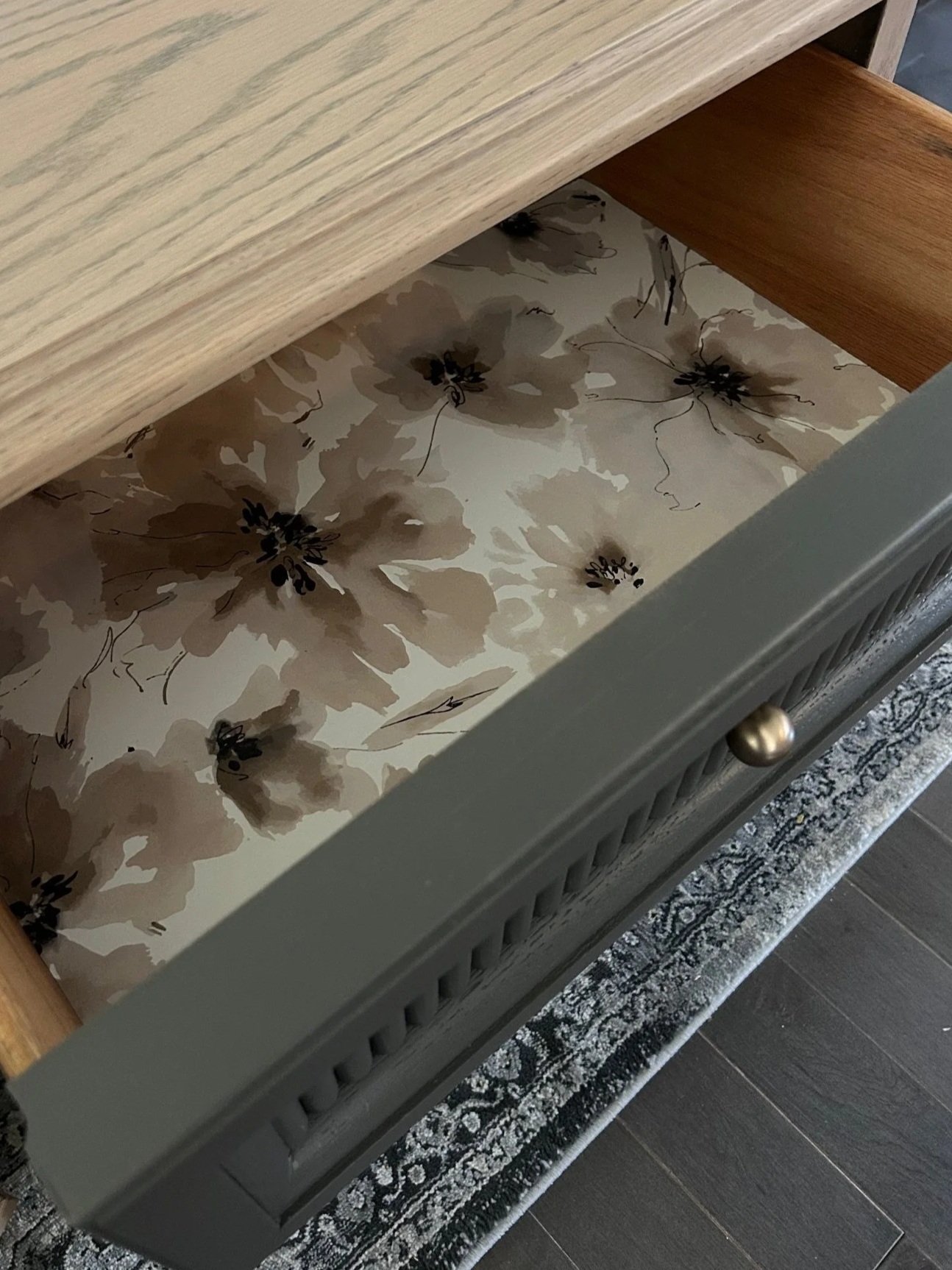 neutral floral drawer liner