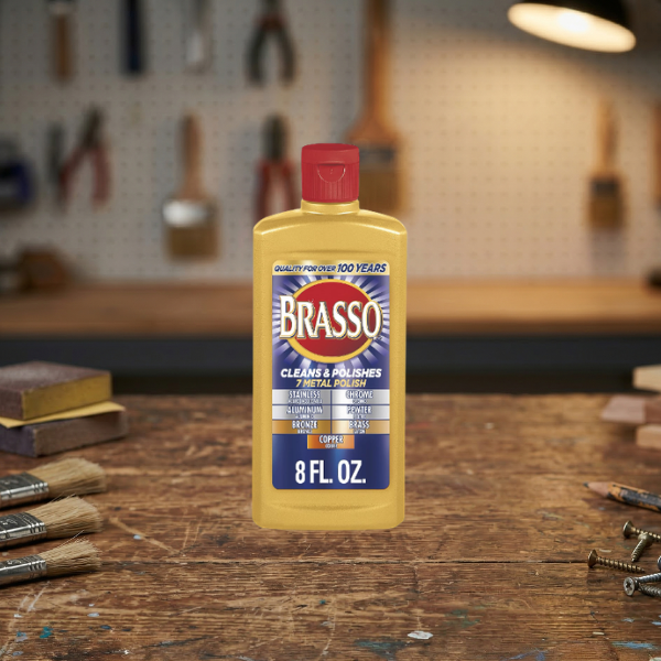 use Brasso to polish metal hardware