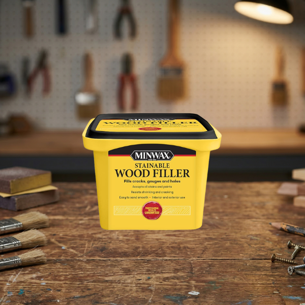 use this wood filler to fill scratches, dents, and dings