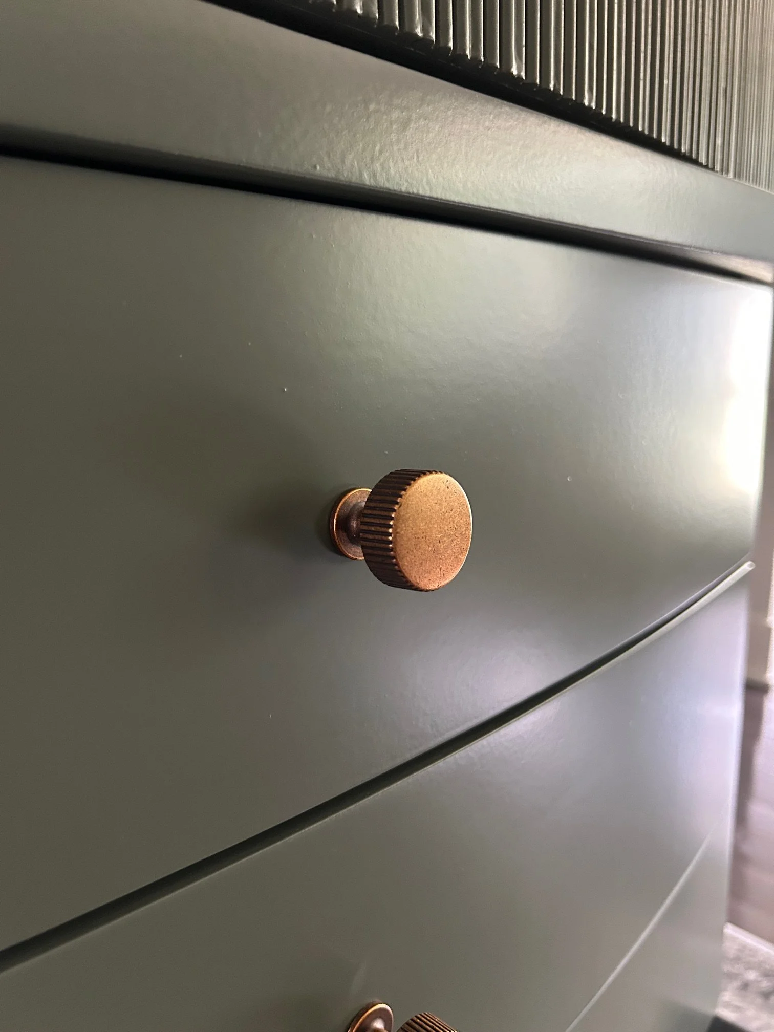 antique brass knobs with fluted sides