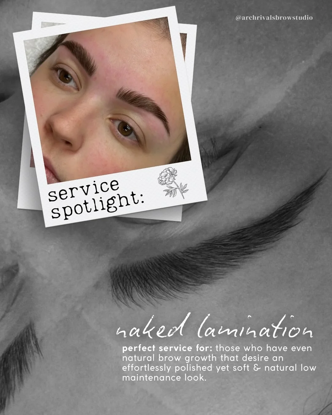 SERVICE SPOTLIGHT: THE NAKED LAMINATION ✨

ideal for brows that are already full but need some direction!
- enhances shape &amp; balance, and keeps hair flexible for a clean and natural look. think your brows on their best day but everyday!

comment 