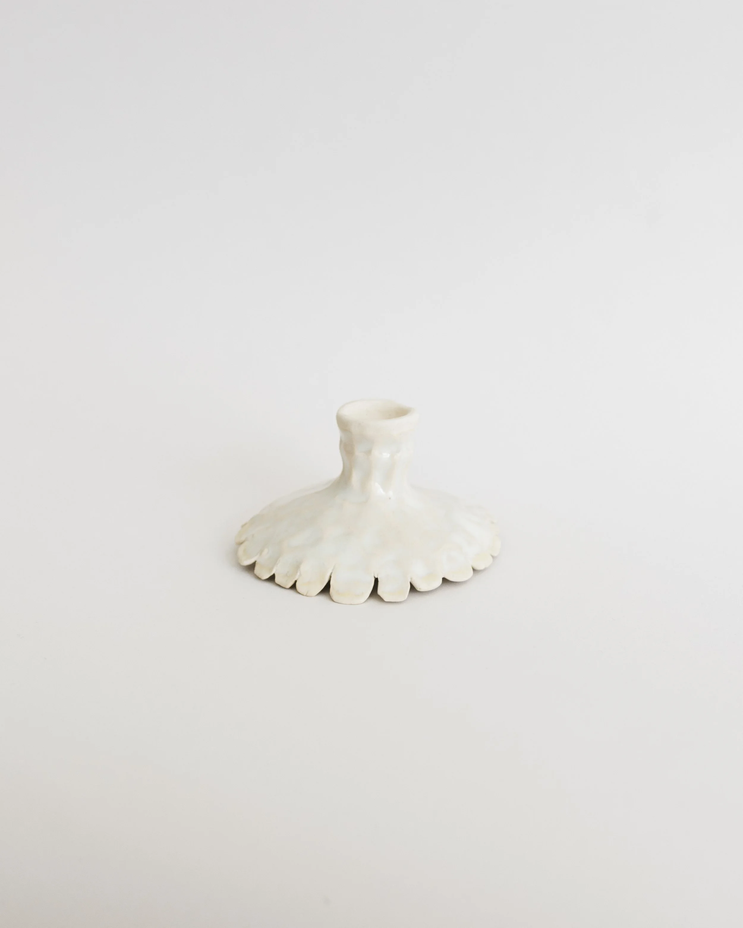 wisp candle holder in porcelain & glaze