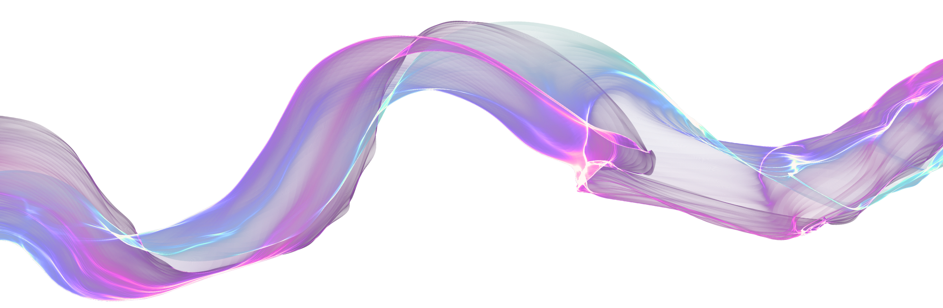 Colorful abstract wave with shades of purple, blue, and pink, flowing across a black background.