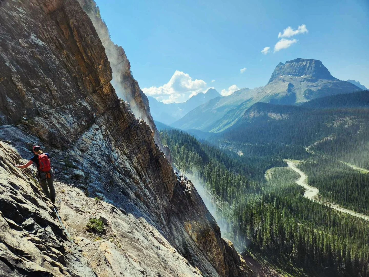 Yesterday marked one year since I came home from the hospital after falling 30 feet while multipitch climbing. To celebrate, I climbed Takkakaw Falls and even led the final pitch. 🎉 #calcanealrepair 

It was a big day and said foot gave me grief, bu