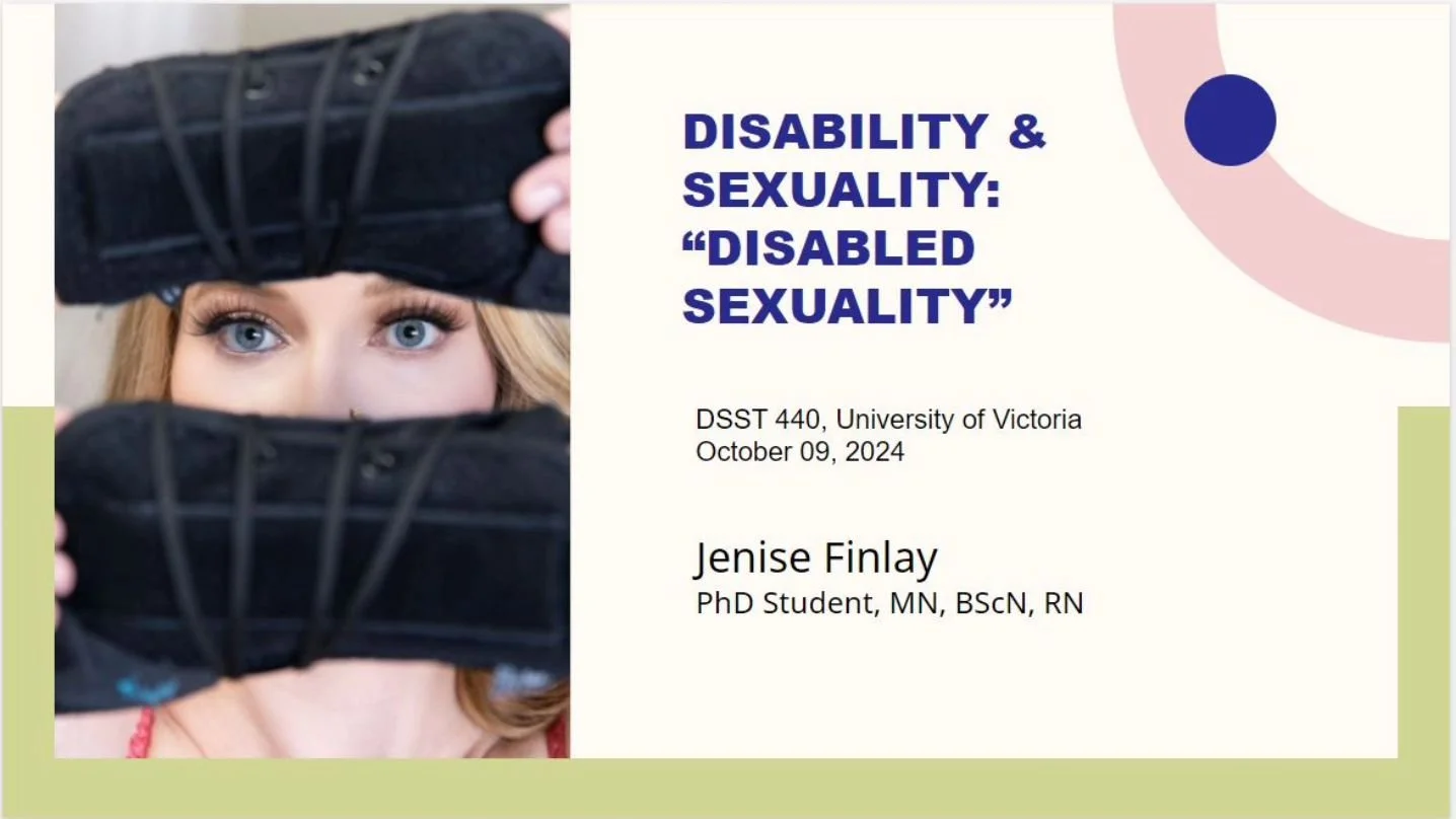A wee taste of my academic life. Full guest lecture recording available on my YouTube channel (@jenisefinlay).

#disabledpeoplearehot