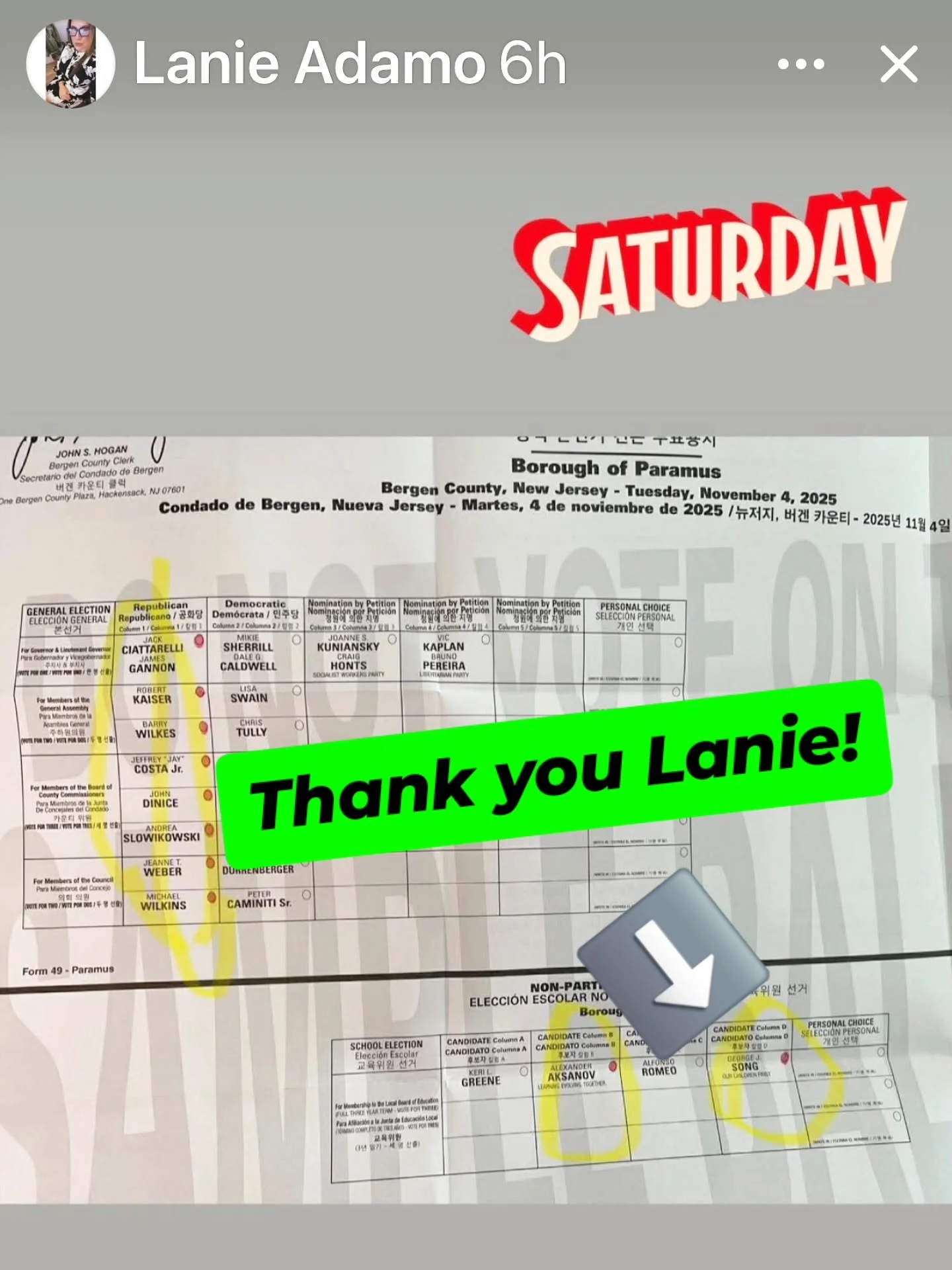 Early in‑person voting begins Saturday, October 25th! Please take a moment to get out and make your voice heard.
A big thank you to Lanie for casting your vote and showing your support!