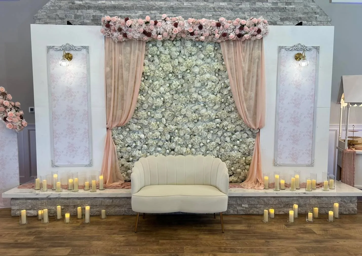 Soft, romantic, and fully custom ✨
This entire setup was designed and built to create a full experience, not just a backdrop!