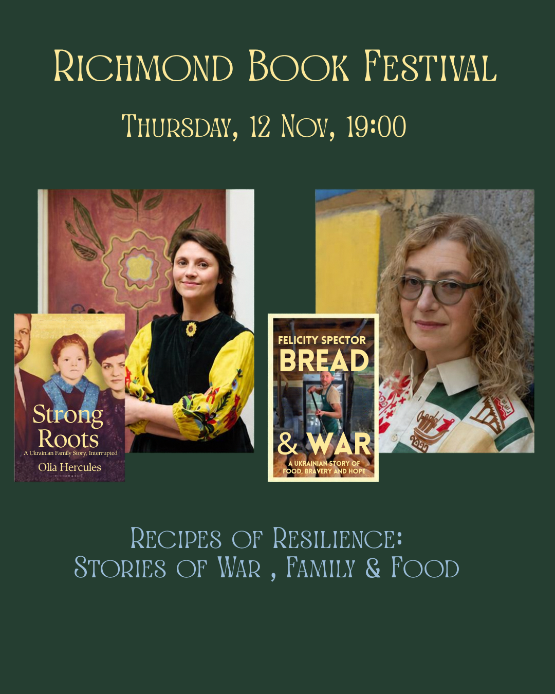 Richmond Book Festival. Recipes of Resilience - Stories of War, Family and Food with Felicity Spector