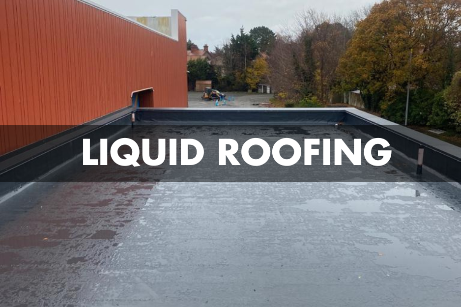 Liquid roofing system applied to commercial flat roof in Cheshire