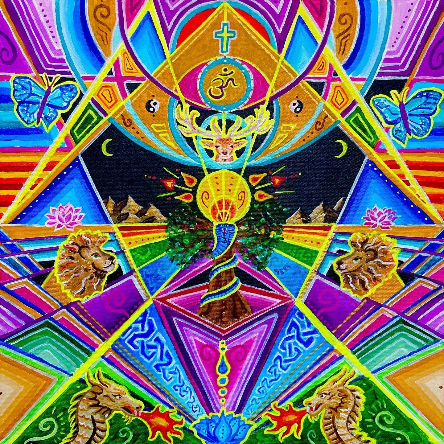 Cosmic Stargate Activation Blessing
🦌🐲🦁🦋🕉️
Acrylic on canvas - 50x50cm
SOLD