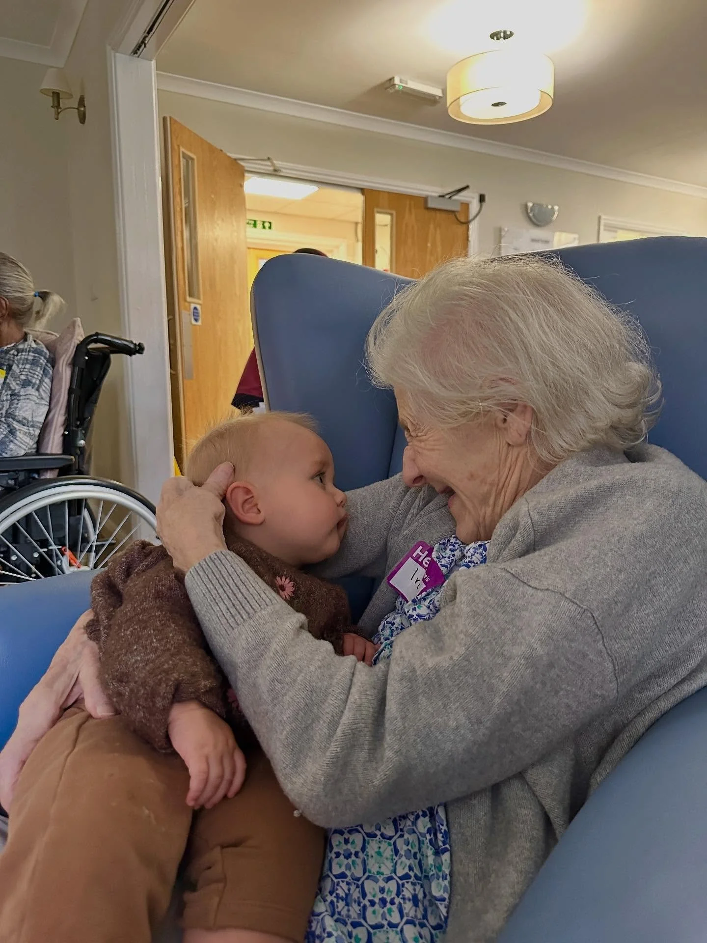 Many hearts melted when Iris and baby Nancy met last week at Windmill Lodge Care Home.

Sometimes Iris can be reserved and quiet, but when there are babies around she comes right out of her shell and cracks that brilliant smile! That&rsquo;s exactly 