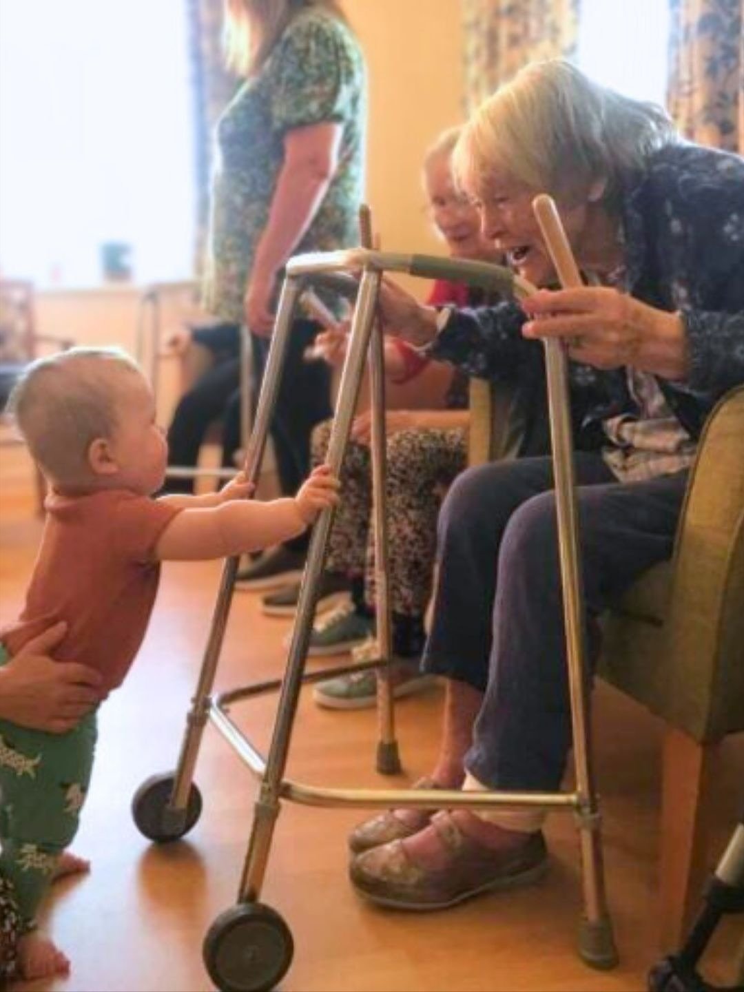 Zimmer frames. Good for: 
👉 steady steps 
👉 professional cruisers 
👉 toddler taxi rides
👉 care home climbing frame substitutes
👉 getting a cuddle from a little without having to bend 

Now you know.

#babyclasses #toddlergroup #ukcharity