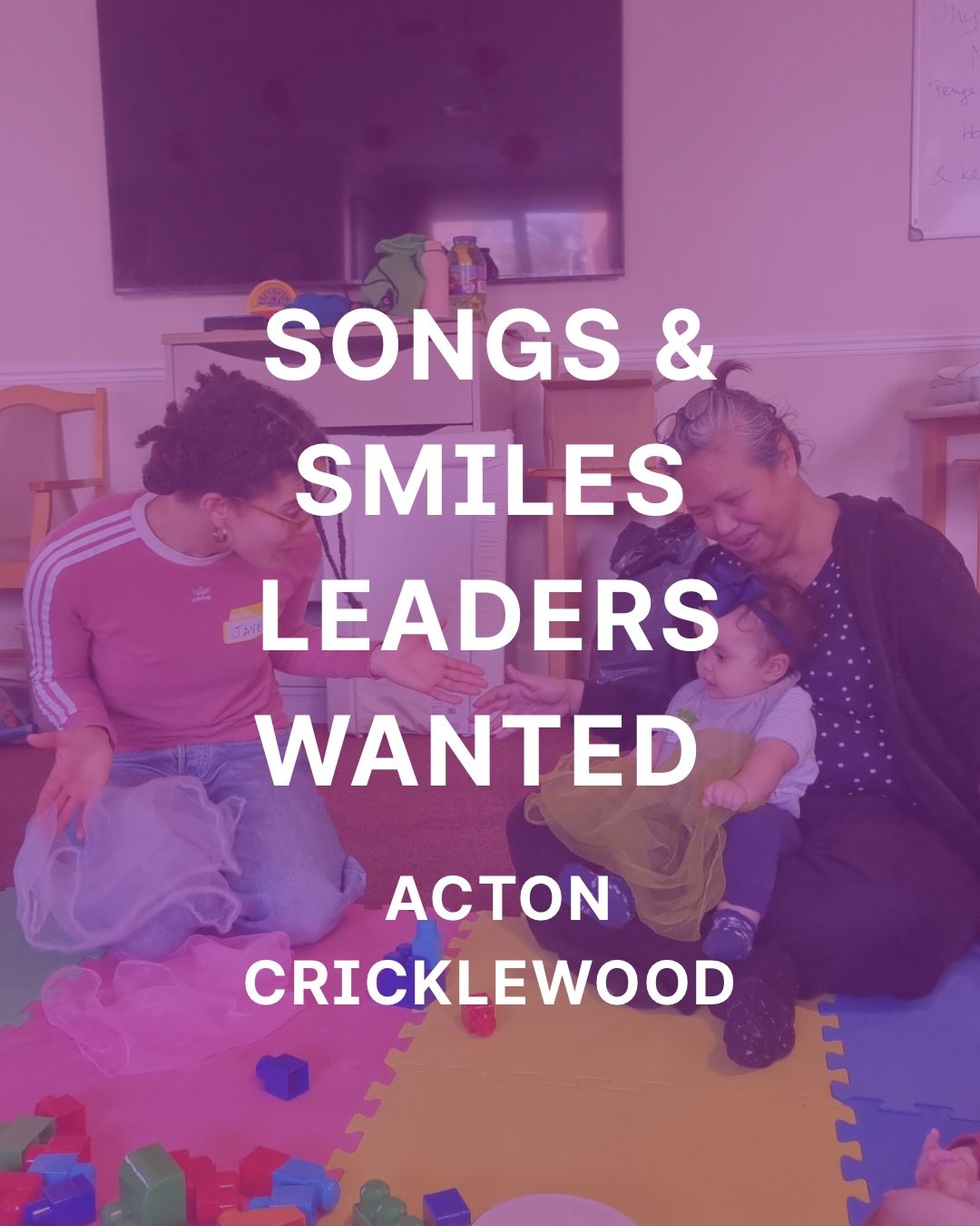 🚨 WANTED: Songs &amp; Smiles leaders in Acton and Cricklewood! 🚨

Yes! We&rsquo;re launching new sessions of our award-winning baby and toddler group in Acton and Cricklewood, which means there&rsquo;s openings for new leaders who love bringing peo