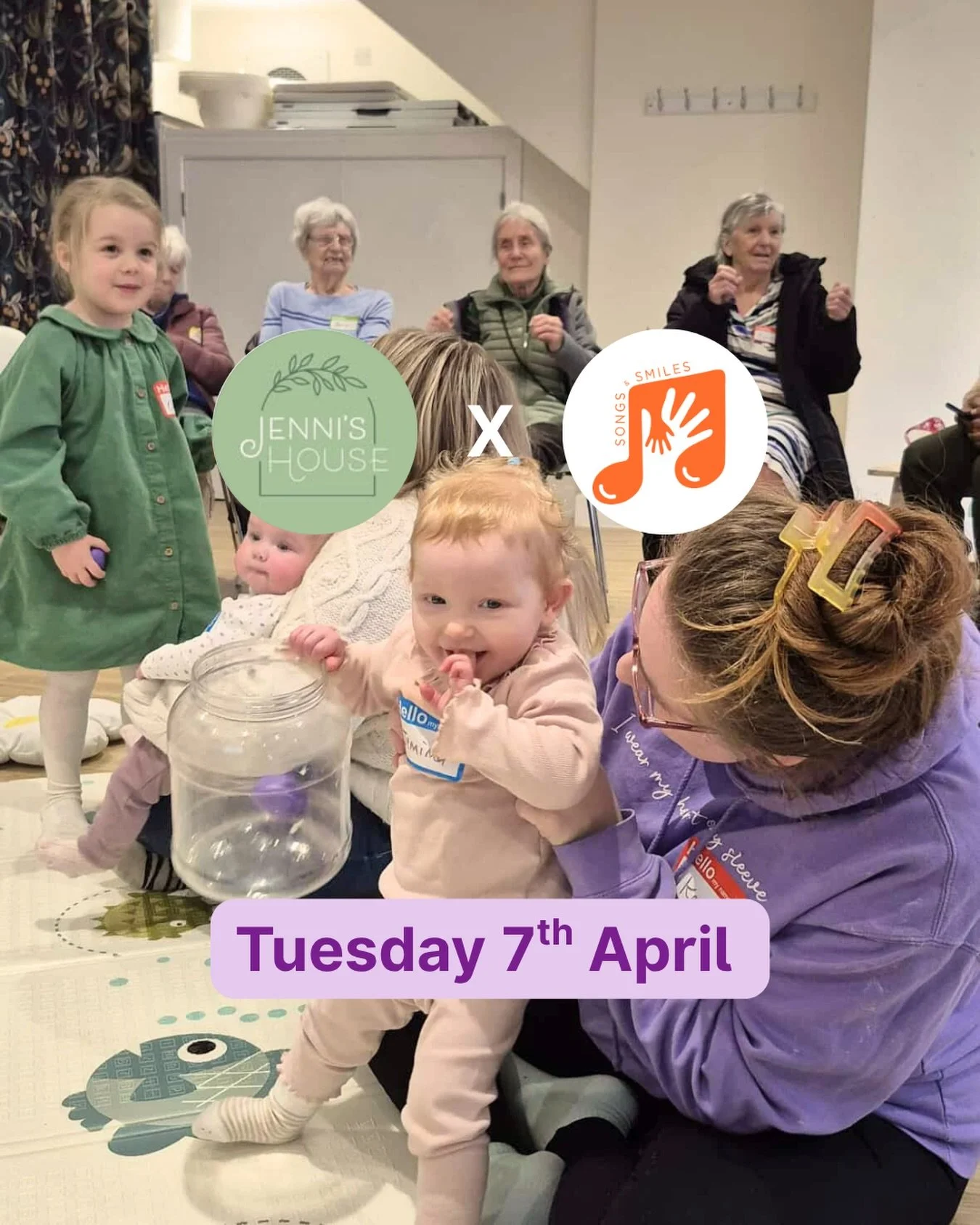 Songs &amp; Smiles is coming back to @jennis_house for Easter! 🐣

Bring your little ones along for a joy-filled morning of singing, dancing and intergenerational connection, with residents from Haslingden Hall care home and older people from the loc