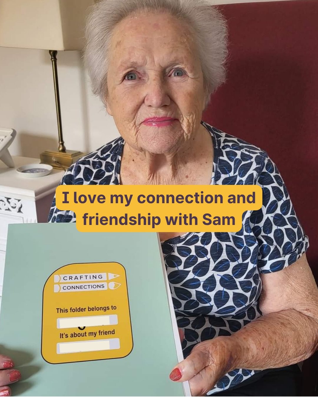 Even though they&rsquo;ve never met in person, Joyce and Sam have a real friendship - and it means the world to Joyce 🌷

Every month, a handmade piece arrives in her letterbox. Over time, those pieces have become a gallery on her bedroom wall, one s