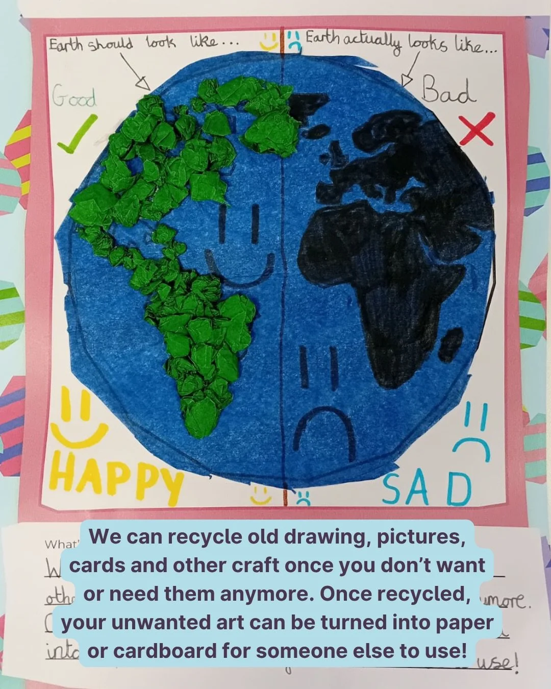 Swipe to the end for some home truths from a child environmentalist!

🌍 Day 5 of Global Intergenerational Week is all about saving the planet together

This Earth Day, our Crafting Connections participants decorated their own piece of the world, and