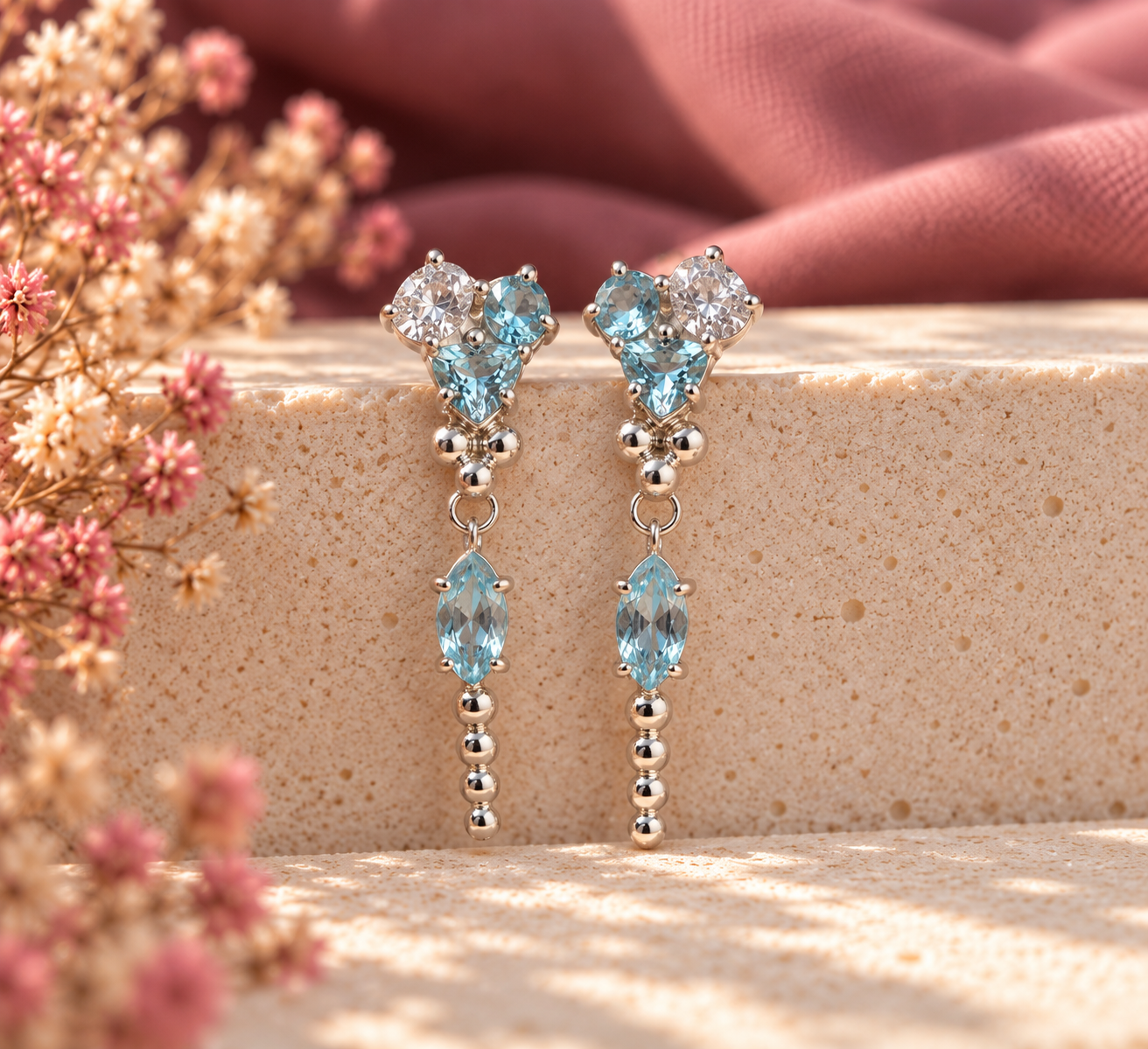 Icy Blue Gemstone Drop Earrings.png