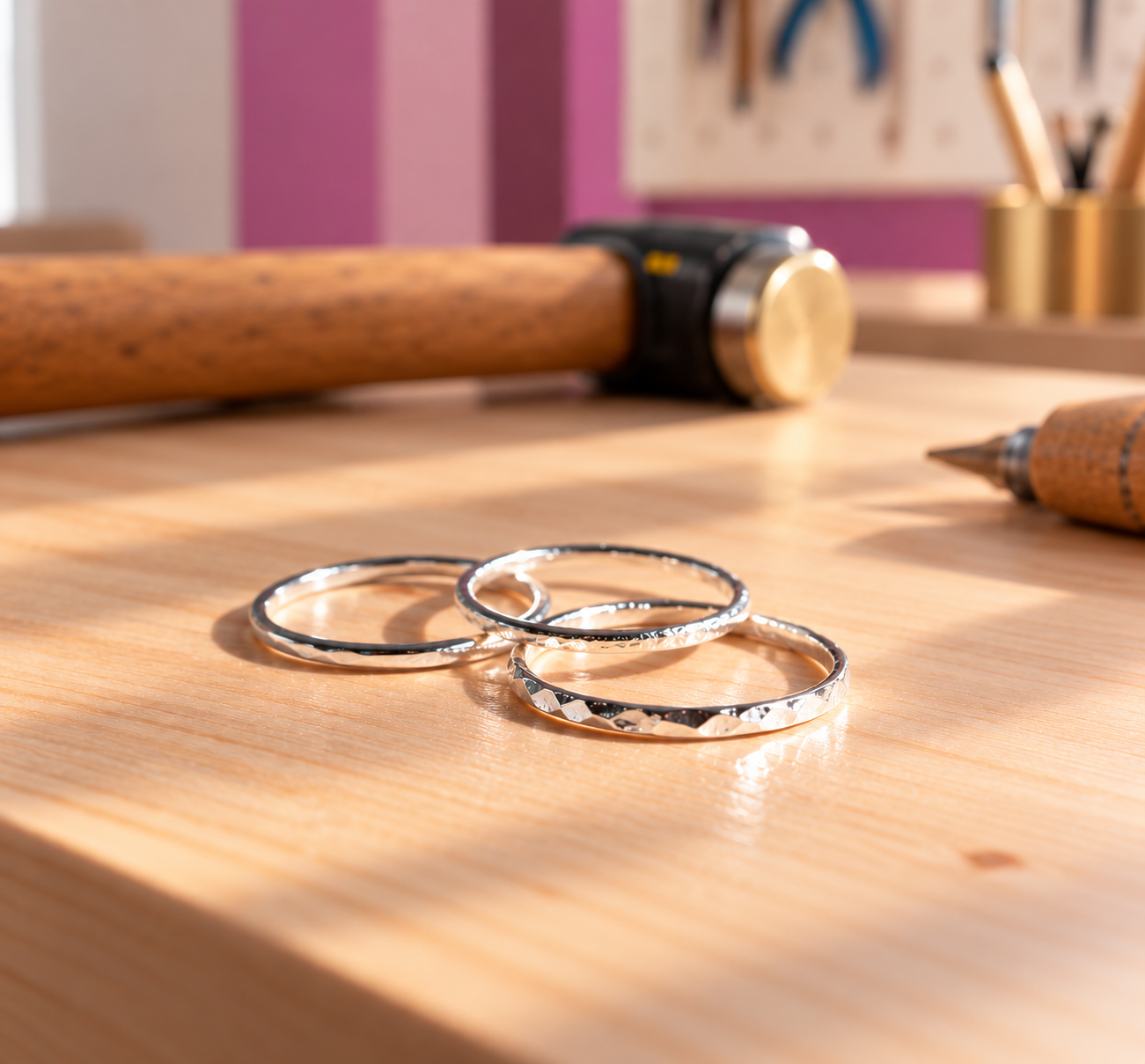 3 Silver Stacking Rings Workshop 