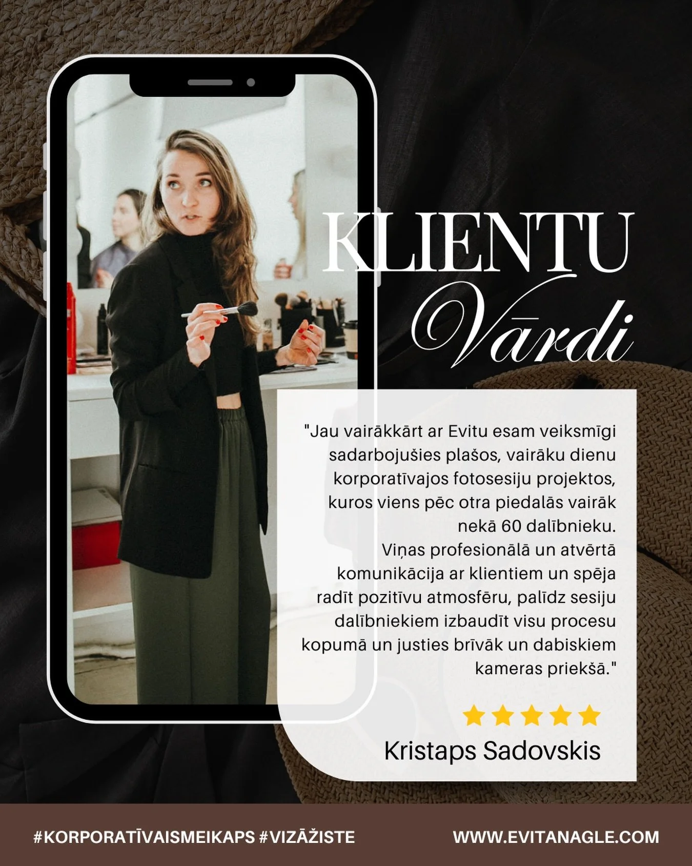 Man pa&scaron;ai ir svarīga vide, kādā būt - miers, dro&scaron;ība un cilvēcīga attieksme. Tāpēc savā darbā apzināti radu telpu, kurā cilvēks var atslābt. 

#vizāžiste #profesionālafotosesija #korporatīvaismeikaps