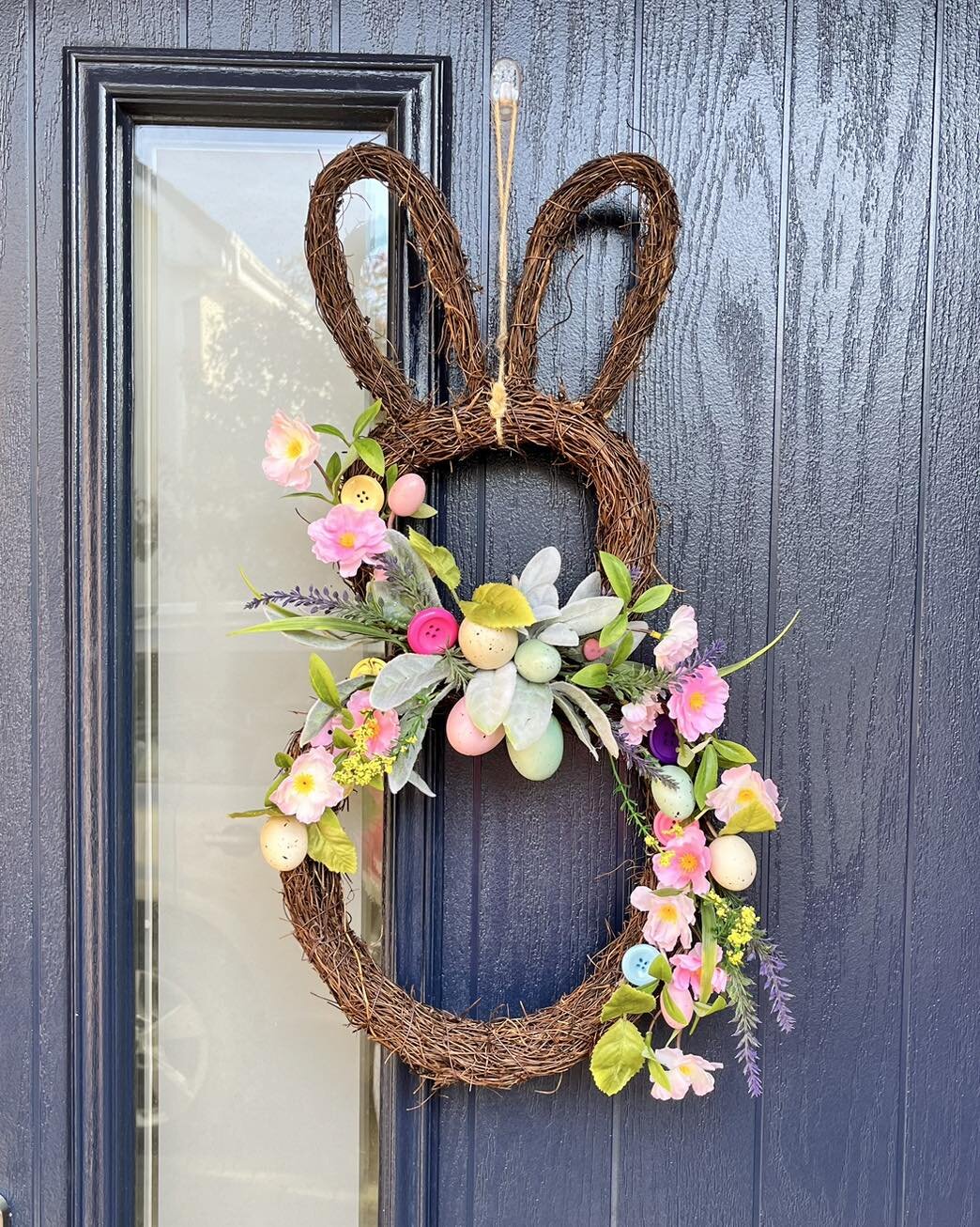 Feeling Easter vibes today with my cute door wreath. I bought this beauty from Dunnes Stores and then added some pastel buttons to make it more me! 
#easter #easterdecor #buttons #buttonpics
