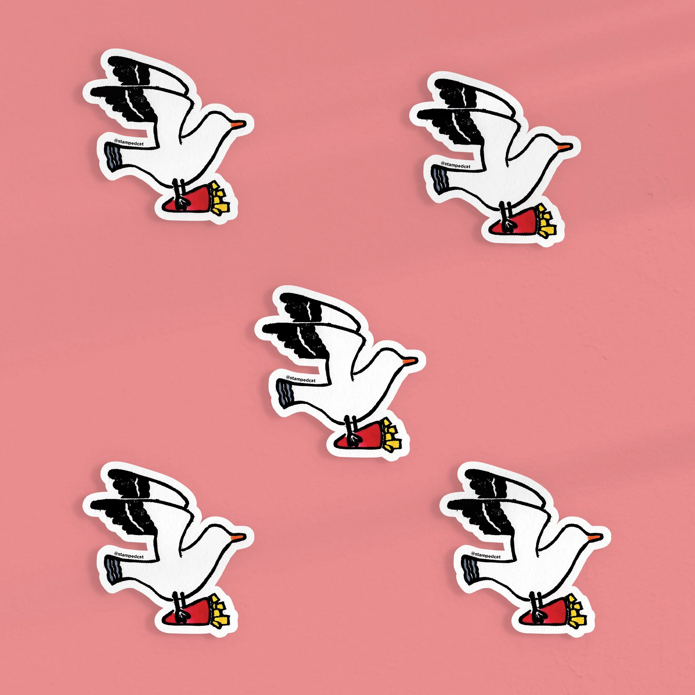 Seagull with chips - Waterproof Sticker
