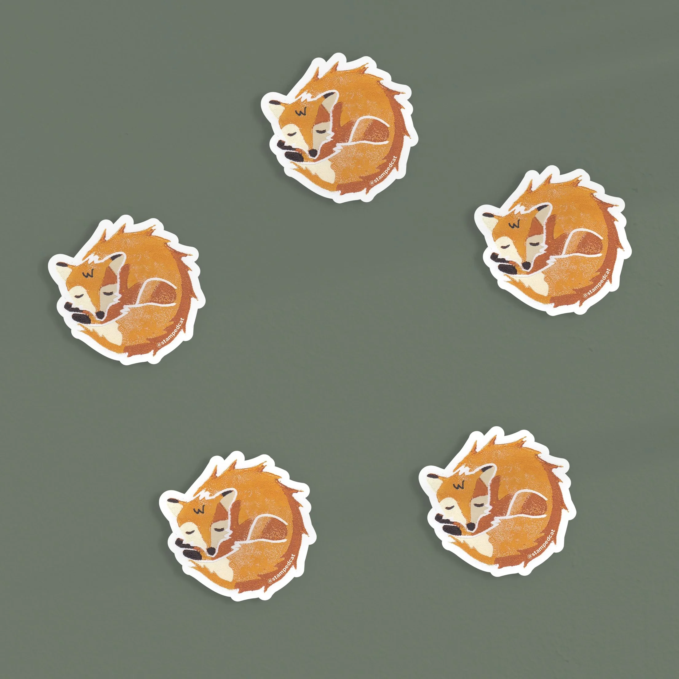 Sleeping Fox - Waterproof Sticker