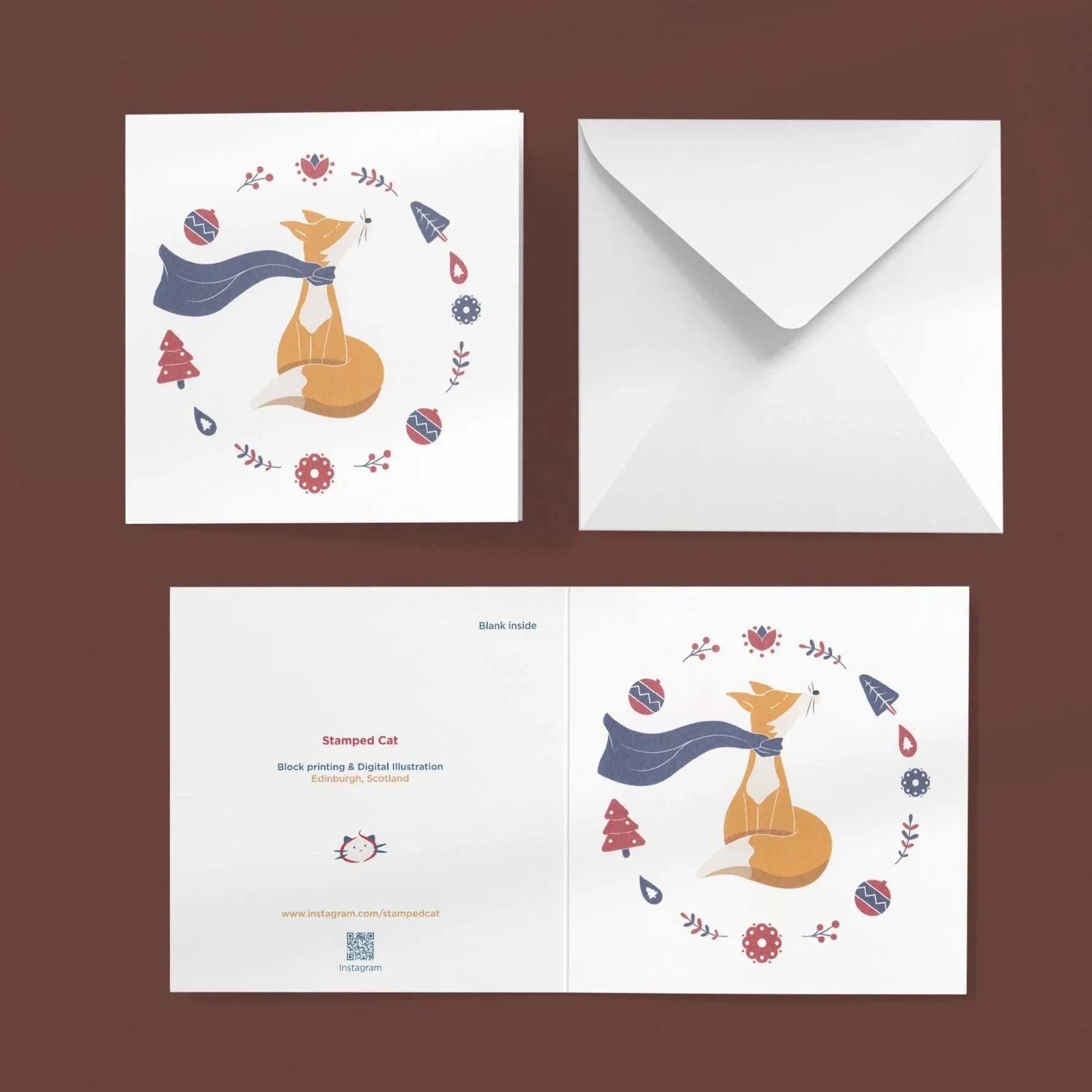 Winter Fox Card – Digital Drawing