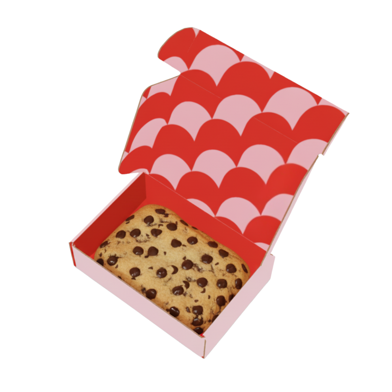 Valentine’s Day cookie card with edible greeting and freshly baked cookie or crispy treat