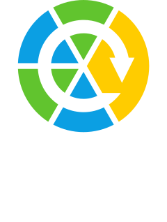 Un logotipo con varias secciones de colores formando un círculo, con un símbolo de reciclaje en el centro y la leyenda 'RSPC Reciclaje Social Para Córdoba SAS' debajo.