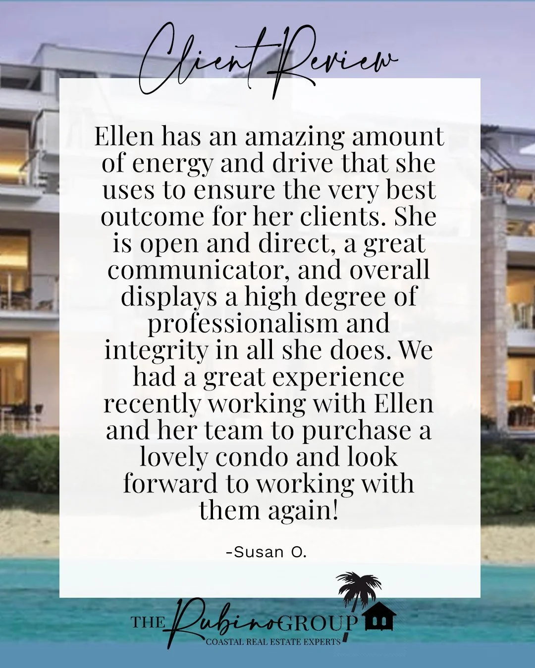 Thank you Susan for the kind words! 

&quot;Ellen has an amazing amount of energy and drive that she uses to ensure the very best outcome for her clients. She is open and direct, a great communicator, and overall displays a high degree of professiona