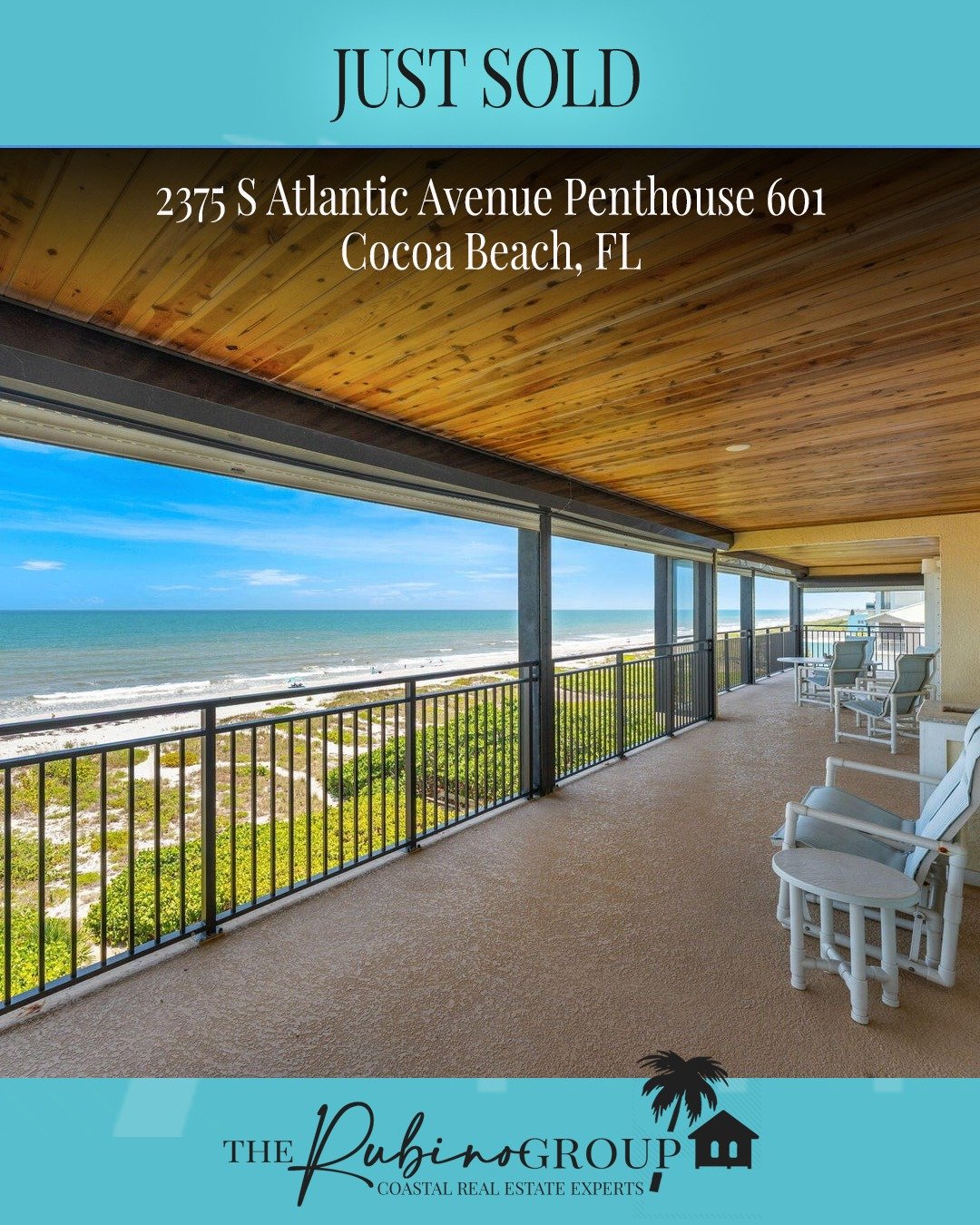 JUST SOLD!

2375 S Atlantic Avenue Penthouse 601, Cocoa Beach, FL

5 bedroom | 6 Bath | 6,005 sq ft

Delighted to share that this beautiful penthouse condo on the beach has officially sold!
I proudly represented the buyer on this sale.

Thanks to lis