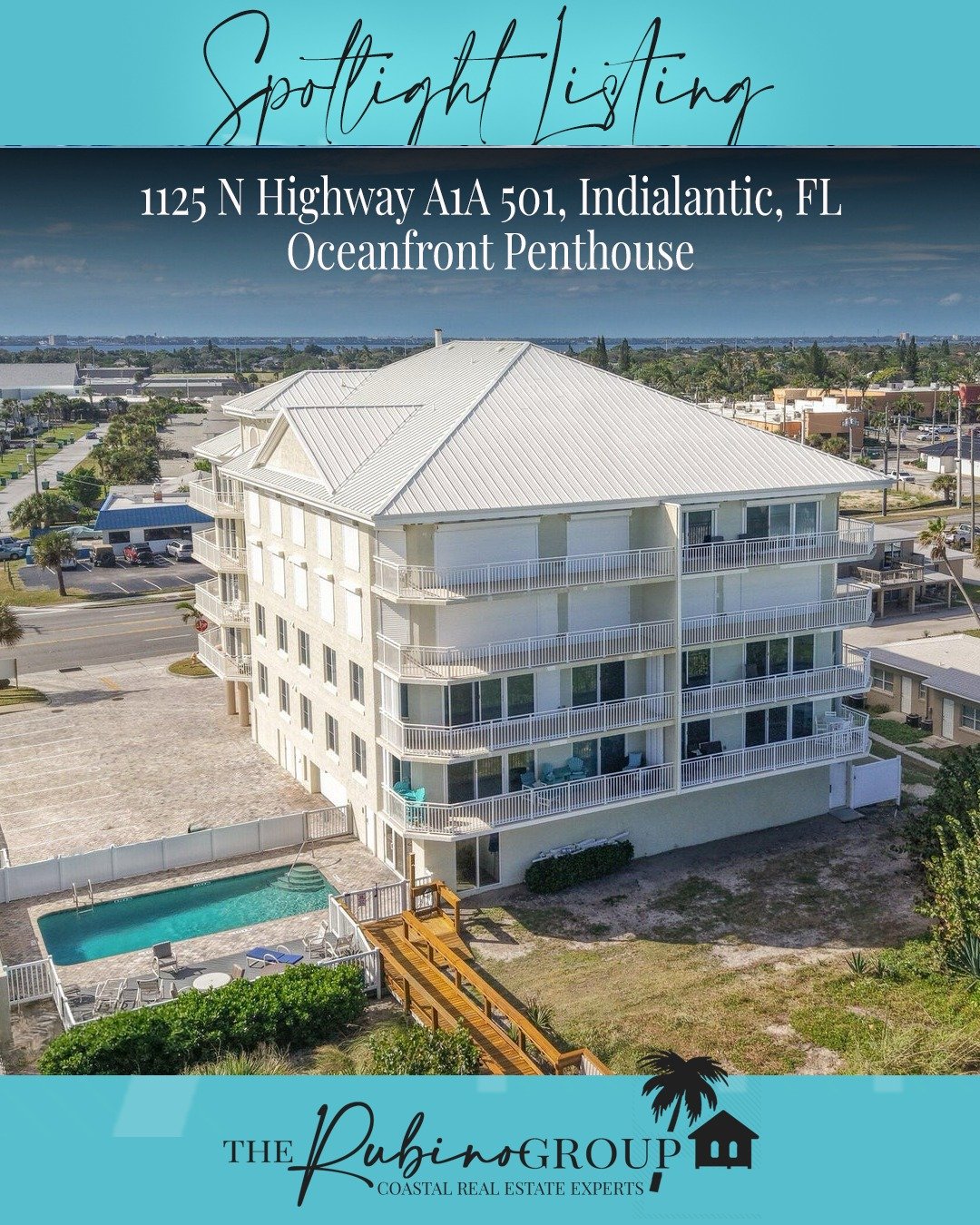 Spotlight Listing!

1125 N Highway A1A 501, Indialantic, FL

3 Bedroom | 3 Bath | 2,124 sq ft

Searching for an oceanfront penthouse in a newer building on the Space Coast of Florida? This NE-corner top floor residence delivers fabulous views from ev