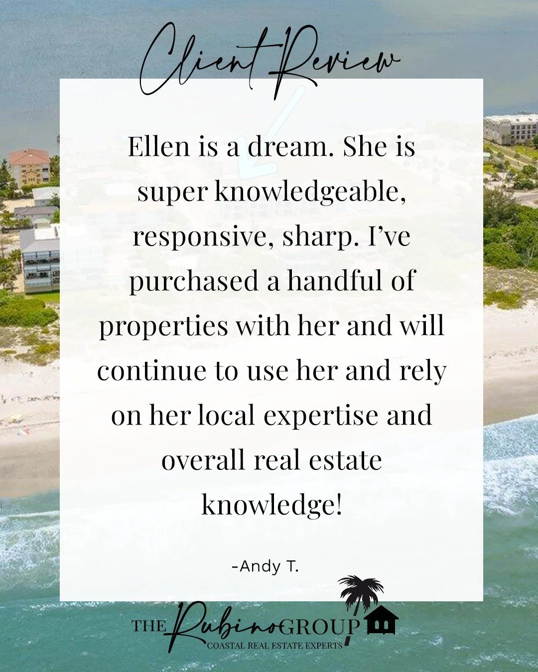 Thanks for the testimonial, Andy!

"Ellen is a dream. She is super knowledgeable, responsive, sharp. I&rsquo;ve purchased a handful of properties with her and will continue to use her and rely on her local expertise and overall real estate knowl