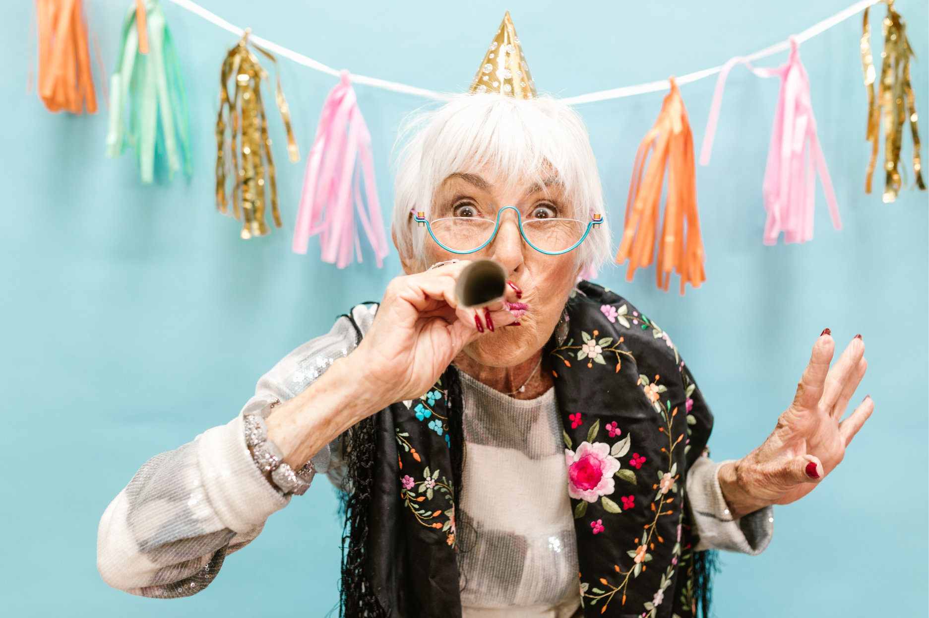 Older Adult Woman Celebrating Birthday