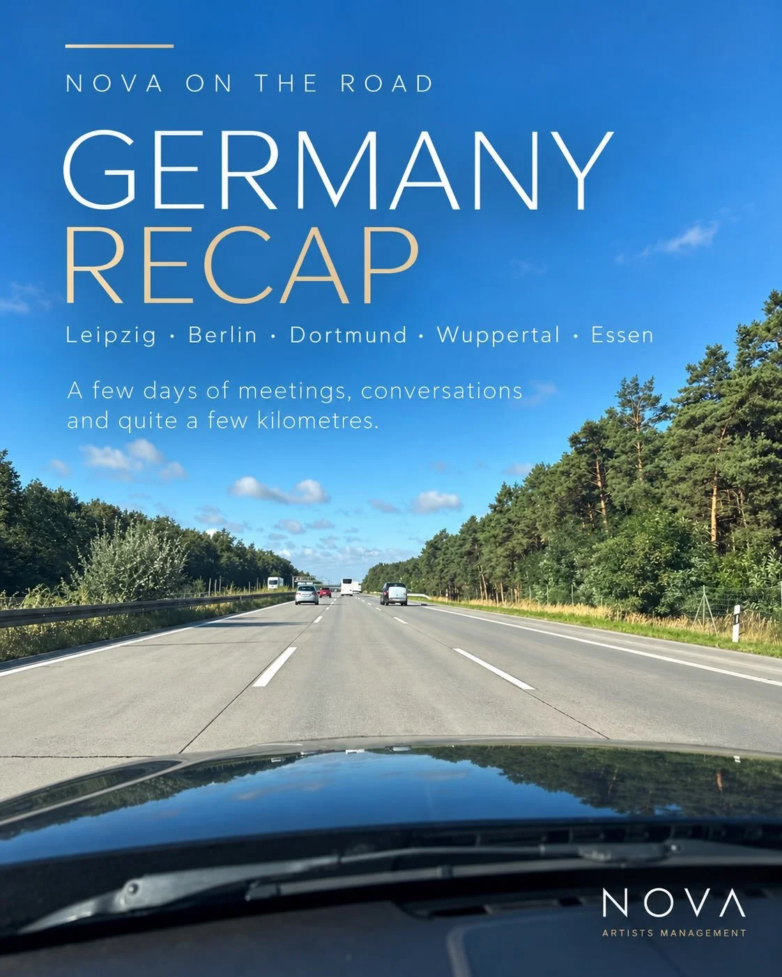 NOVA ON THE ROAD 🇩🇪

A few days on the road in Germany &mdash; Leipzig, Berlin, Dortmund, Wuppertal and Essen.

For me, this is still one of the most important parts of artist management: meeting people properly, having real conversations, hearing 