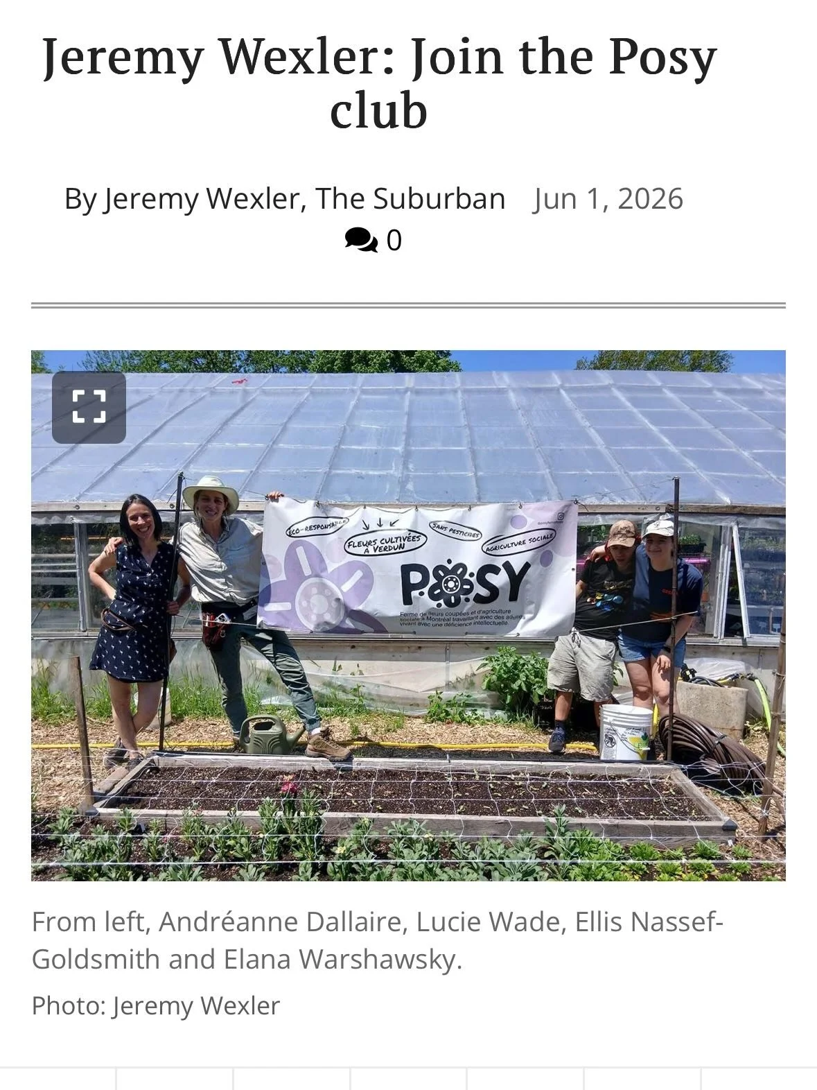 A huge thank you to @thesuburbannews for their recent article about Posy! 

We loved showing you around and can&rsquo;t wait to start welcoming more of you &mdash; staring next Wednesday from 12-6pm at our farmstand!

https://www.thesuburban.com/life
