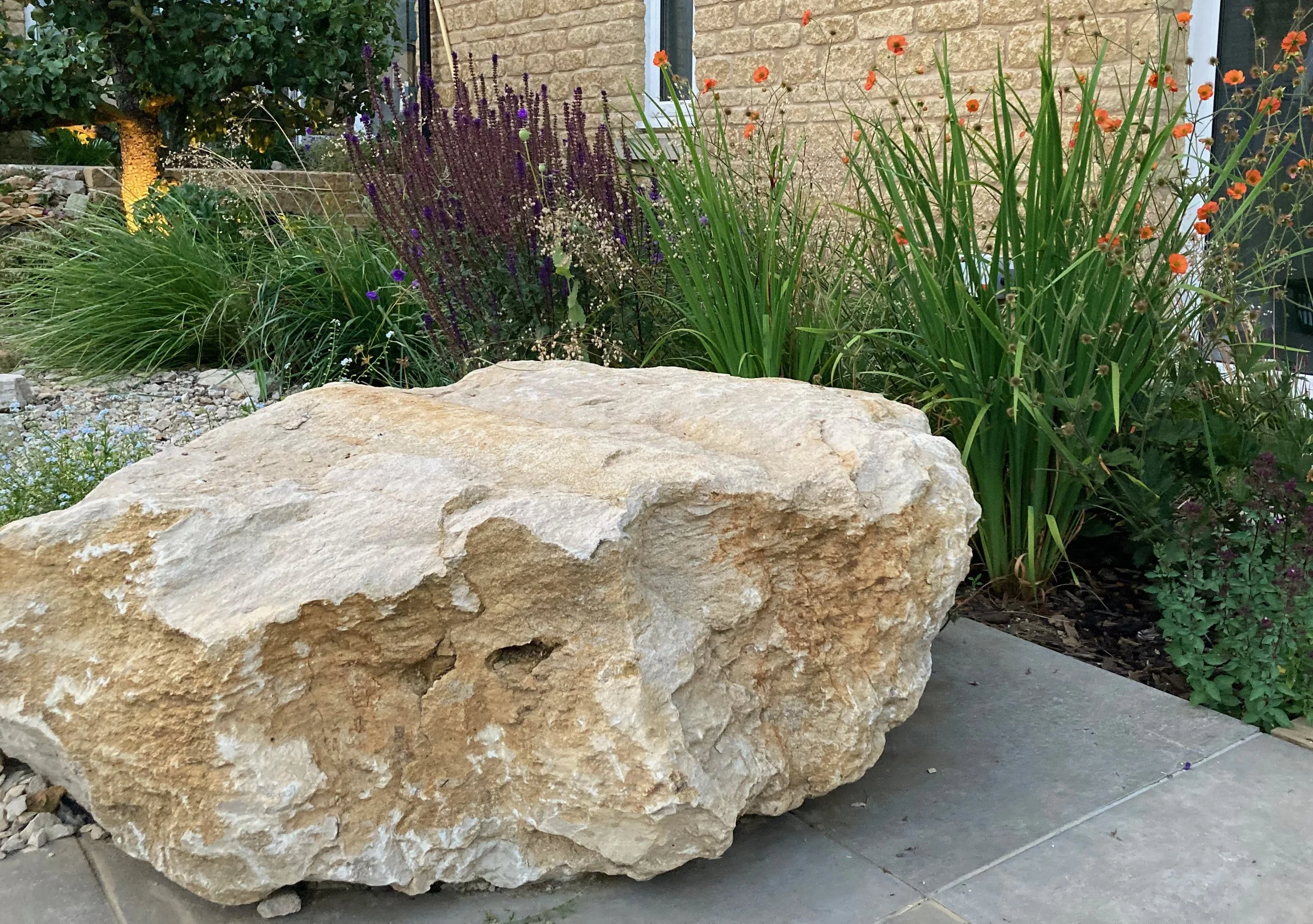 Oversized patio rock